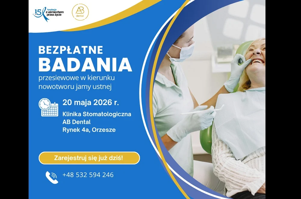 Rak jamy ustnej rozwija się po cichu. W Orzeszu będzie można zbadać się za darmo