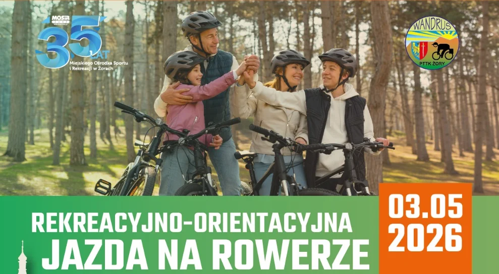 35-lecie MOSiR Żory i "Wandrus". Przed uczestnikami Rekreacyjno-Orientacyjna Jazda Na Rowerze