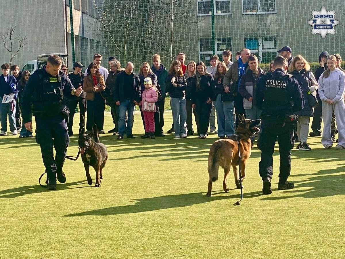 Policjanci na Dniach Otwartych VII LO w Sosnowcu. Młodzież poznała służbę w Policji / fot. KMP Sosnowiec