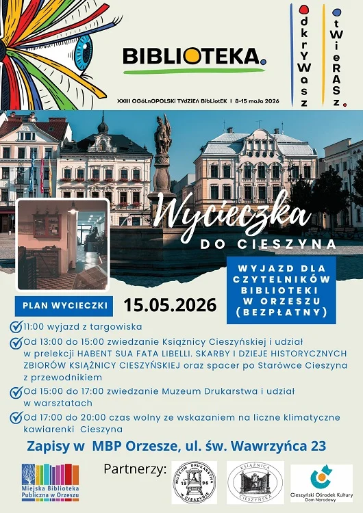 Wyjazd do Cieszyna w Tygodniu Bibliotek. Co czeka czytelników z Orzesza? / fot. MBP Orzesze