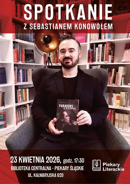Sebastian Konowoł w Piekarach. Premiera „Paradoksu Zuzanny” w bibliotece / fot. UM Piekary Śląskie