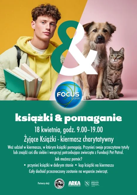 Książki pomogą zwierzętom. Charytatywna akcja wraca do Focus Parku w Rybniku