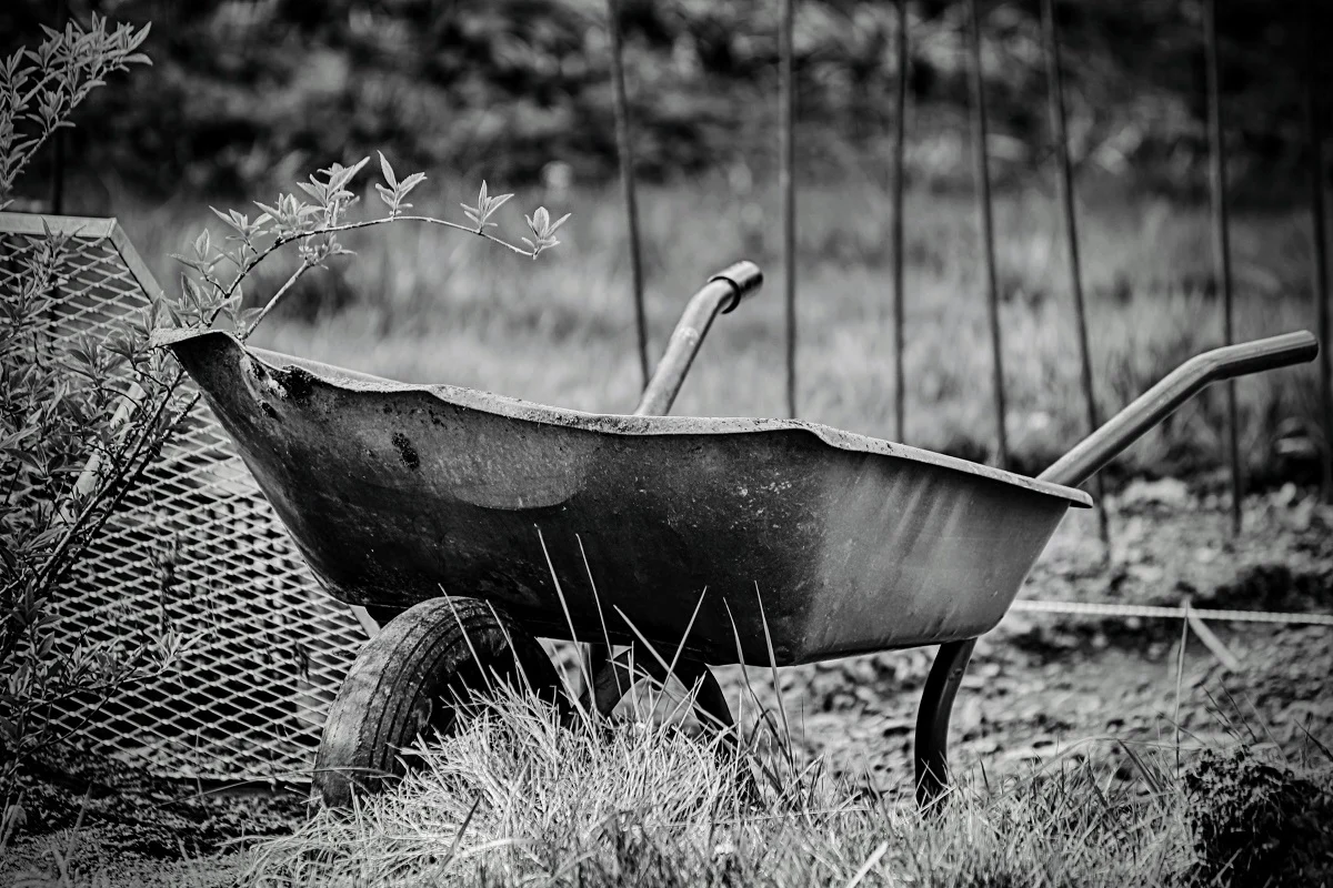 Kradzież na ul. Litewskiej w Żorach. 55-latek wyjechał z posesji z taczką pełną łupu