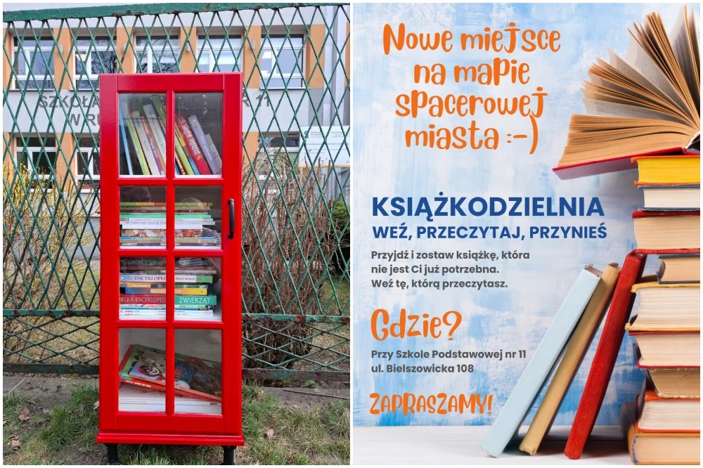 Nowa książkodzielnia w Bielszowicach. Przed SP nr 11 książki dostają drugie życie