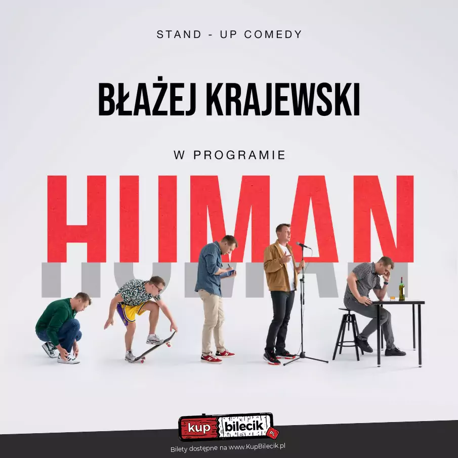 Błażej Krajewski w Piekarach Śląskich – stand‑up „Human” w Miejskim Domu Kultury / fot. organizator