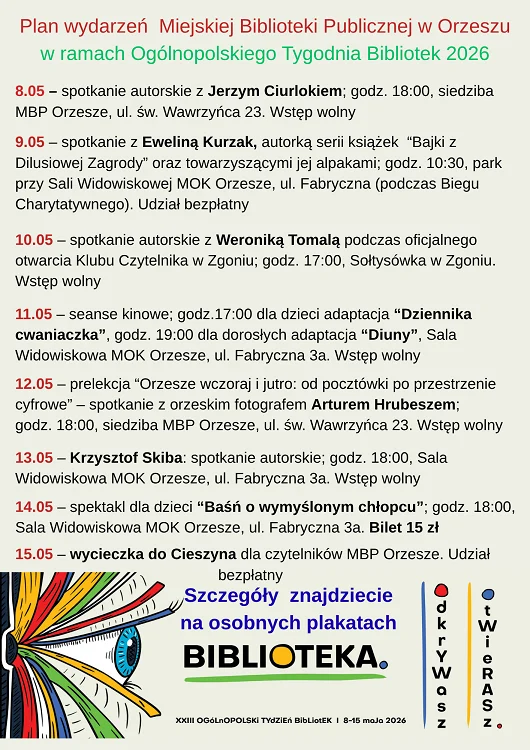 Tydzień Bibliotek 2026 w Orzeszu / fot. MBP Orzesze