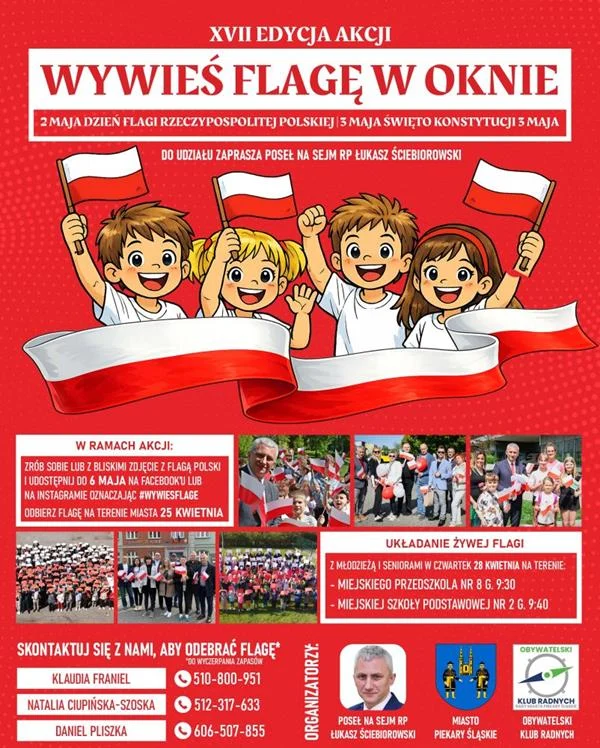 Piekary Śląskie znów w biało-czerwonych barwach. Wraca Akcja Wywieś Flagę / fot. UM Piekary Śląskie