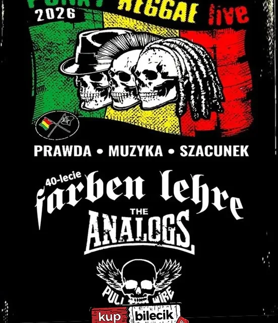 Punky Reggae Live 2026 w Zabrzu – Farben Lehre, The Analogs i Pull The Wire w CK Wiatrak