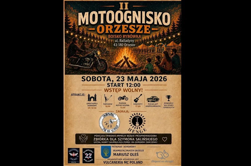 II Motoognisko wraca! Motocykle, ognisko, muzyka i pomoc dla Szymona