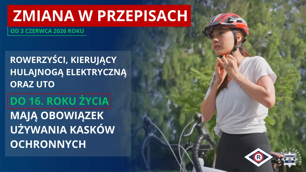 Dzieci do 16. roku życia muszą jeździć w kaskach. Nowe przepisy od 3 czerwca