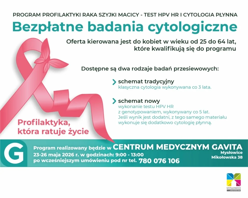 Zadbaj o zdrowie przed Dniem Matki. W Mysłowicach rusza akcja bezpłatnej cytologii
