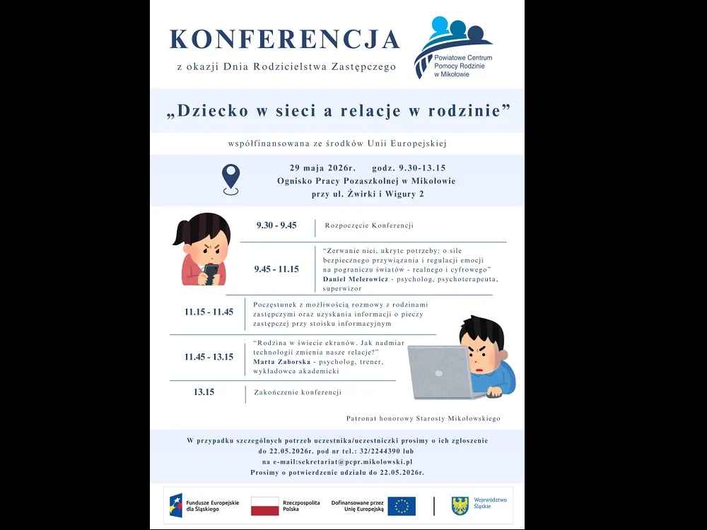 Bezpłatna konferencja w Mikołowie. Tematem bezpieczeństwo dzieci w internecie i relacje rodzinne