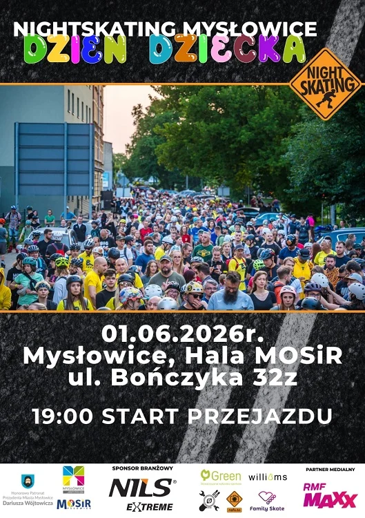 Nightskating w Mysłowicach na Dzień Dziecka. Ulicami miasta przejadą rolkarze / fot. MOSiR Mysłowice