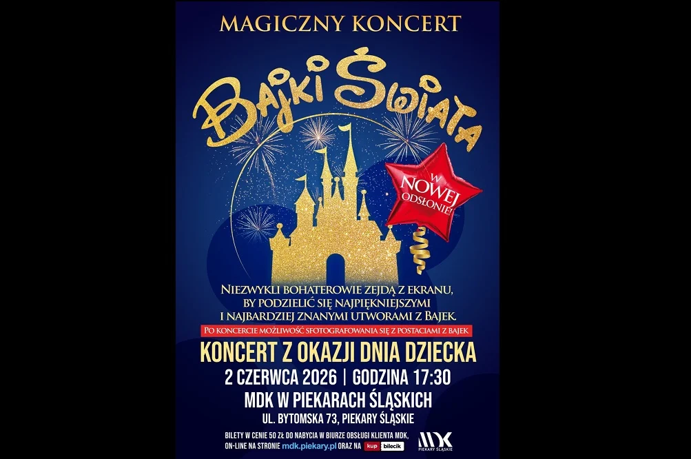 Bajkowi bohaterowie zawitają do Piekar Śląskich. Magiczny koncert już 2 czerwca