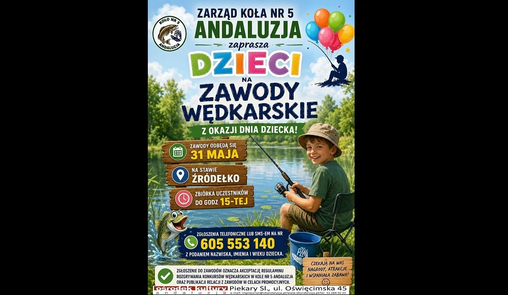 Dzień Dziecka nad wodą. W Piekarach Śląskich odbędą się zawody wędkarskie dla najmłodszych