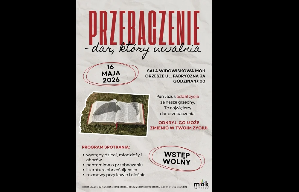 „Przebaczenie — dar, który uwalnia” - wyjątkowe spotkanie w Miejskim Ośrodku Kultury