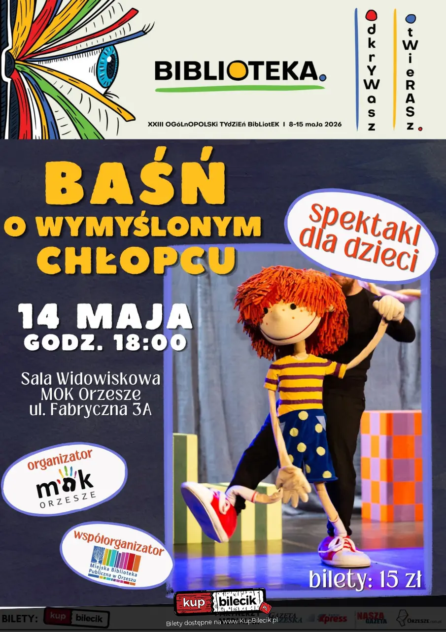 „Baśń o wymyślonym chłopcu” w Orzeszu – spektakl kukiełkowy dla dzieci / fot. organizatora