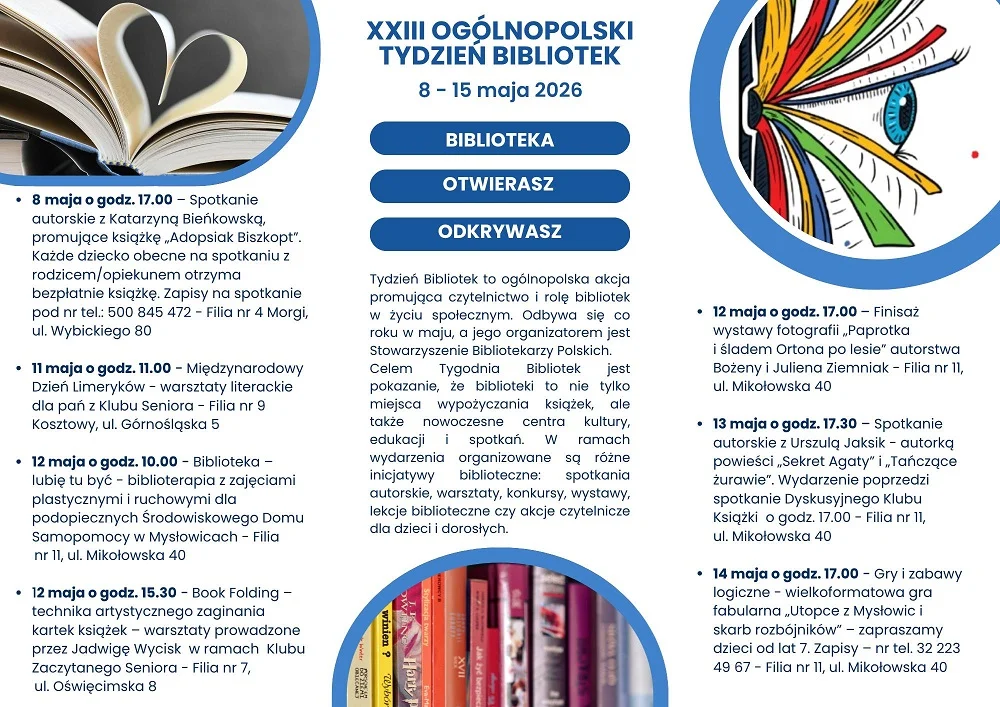 Tydzień Bibliotek w Mysłowicach. Spotkania, warsztaty i atrakcje dla dzieci