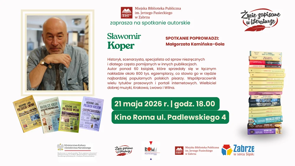 Historia z rysami i sekretami. Sławomir Koper spotka się z czytelnikami w Zabrzu