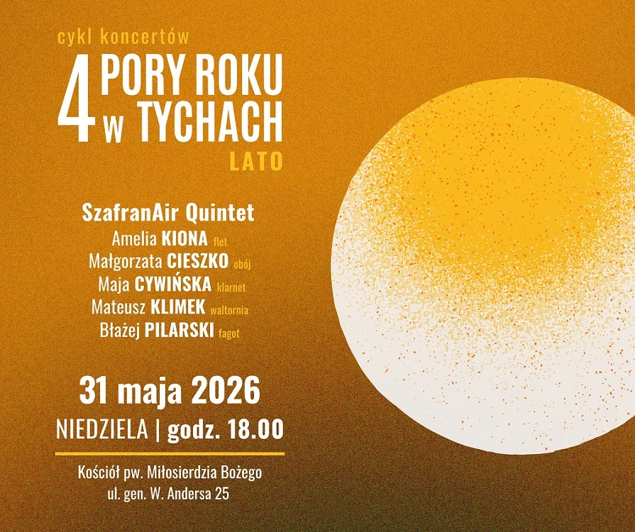 „Cztery Pory Roku” wracają z drugim koncertem. SzafranAir Quintet wystąpi w kościele Miłosierdzia Bożego