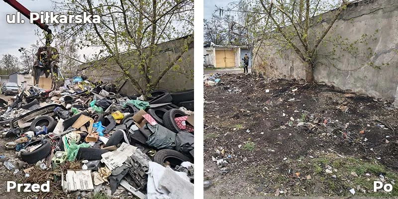Kolejne dzikie wysypisko usunięte. Tym razem odpady zbierano przy ul. Piłkarskiej