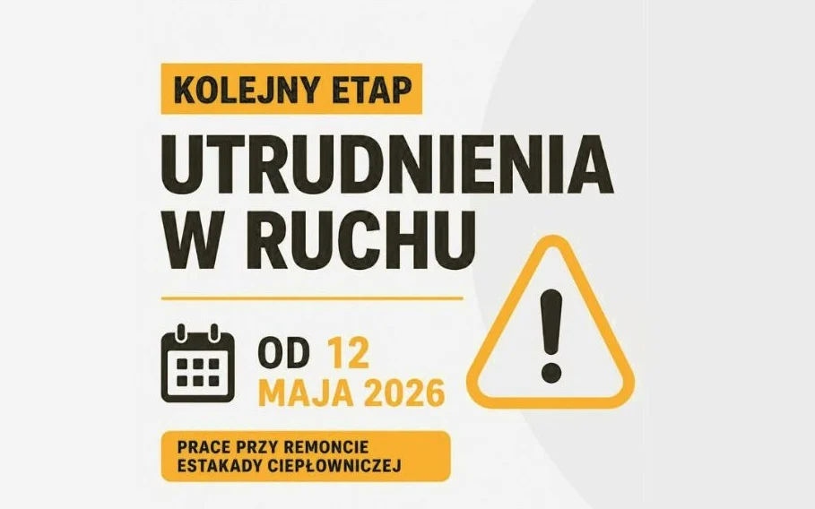Kolejny etap prac przy remoncie estakady magistrali ciepłowniczej nad ul. gen. Charlesa de Gaulle’a w Zabrzu