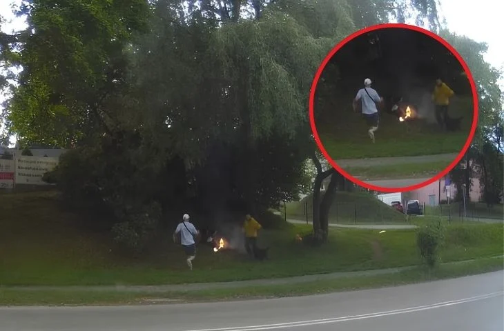 Dramat przy skrzyżowaniu w Mikołowie. Mężczyzna stanął w płomieniach!