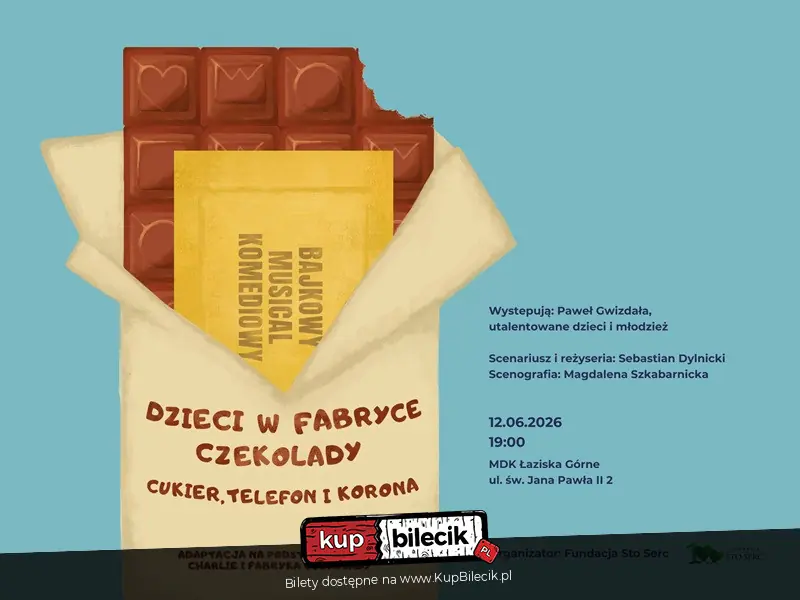 „Dzieci w fabryce czekolady. Cukier, telefon i korona” – spektakl rodzinny w Łaziskach Górnych / fot. organizatora