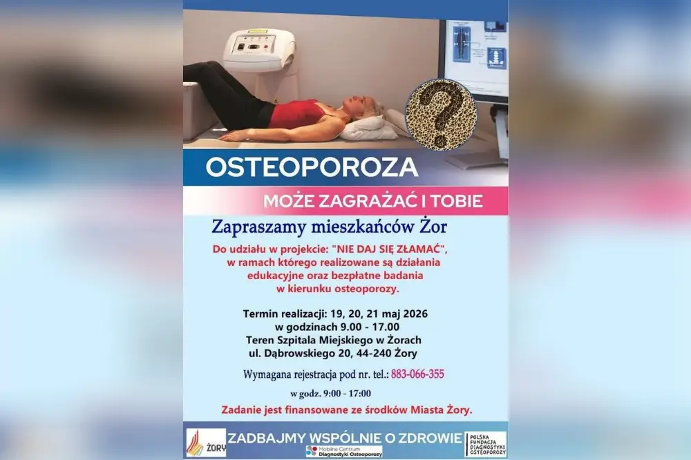 Nie daj się złamać! W Żorach ruszają bezpłatne badania w kierunku osteoporozy