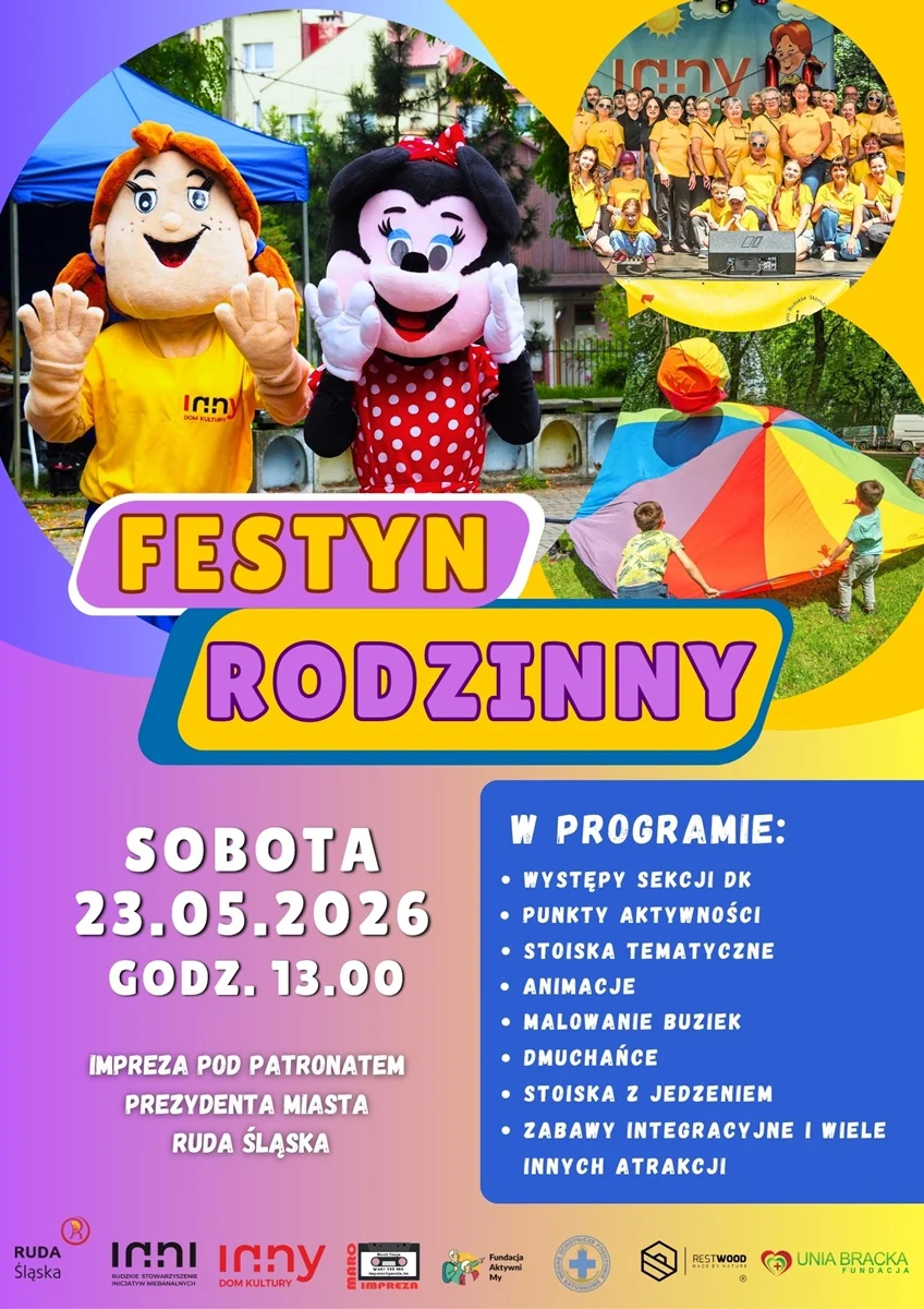 Festyn Rodzinny na Kochłowickich Plantach. In-nY Dom Kultury zaprasza całe rodziny