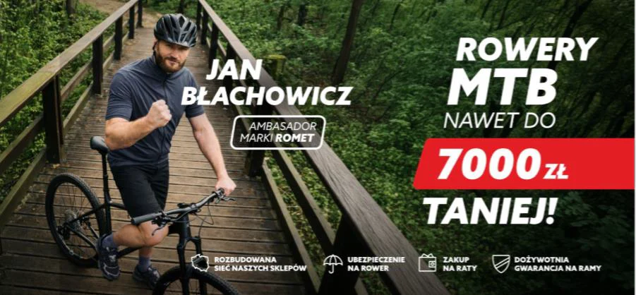 Jan Błachowicz poleca rowery kultowej marki ROMET - wybrane modele nawet do - 50% taniej w sklepach PROROWERY w Zabrzu!