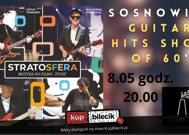 Koncert Stratosfera w Sosnowcu – gitarowe hity lat 60. w Komin Music Cafe