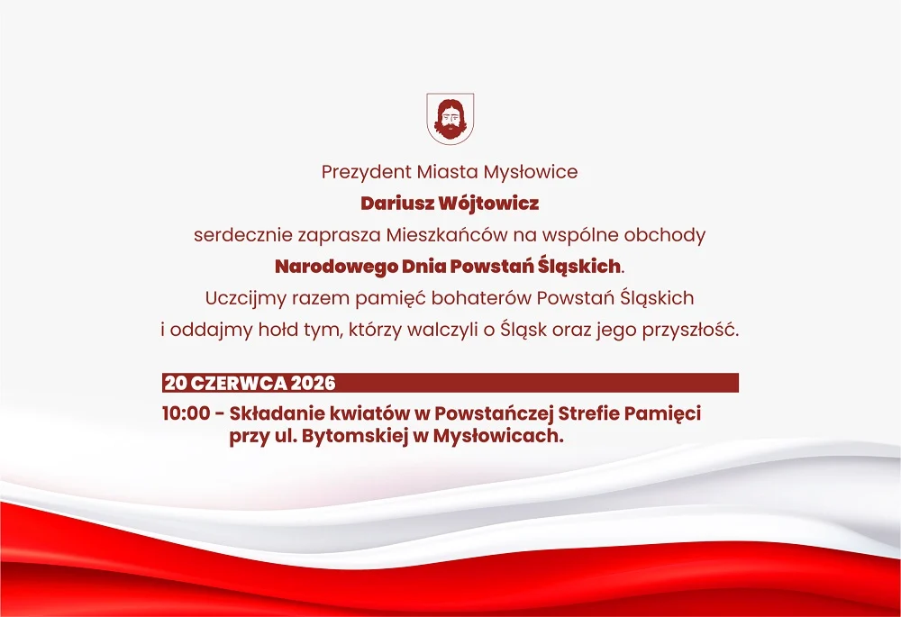 Narodowy Dzień Powstań Śląskich w Mysłowicach. Będą kwiaty, pamięć i wspólny hołd