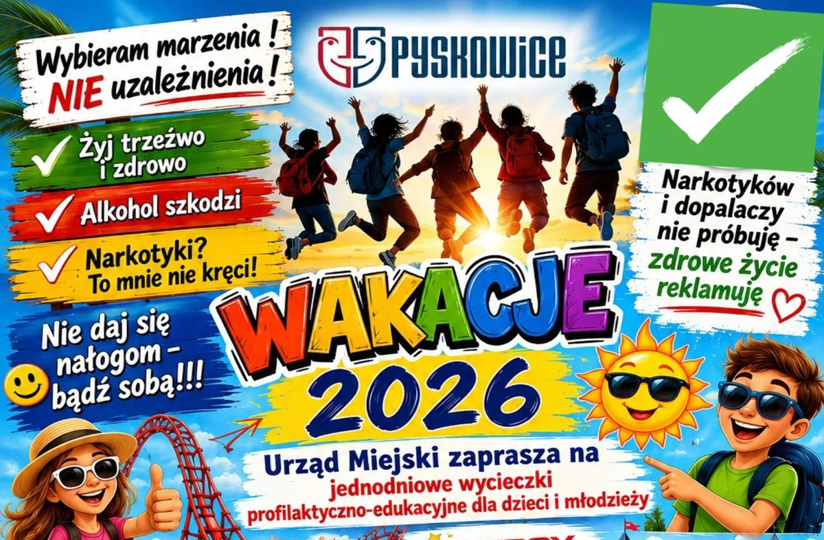 Wakacje 2026 w Pyskowicach. Miasto zaprasza dzieci i młodzież na wycieczki