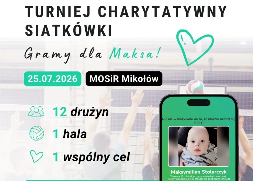 Turniej "Mikołów gra dla Maksa" już 25 lipca. Trwają zgłoszenia drużyn Open