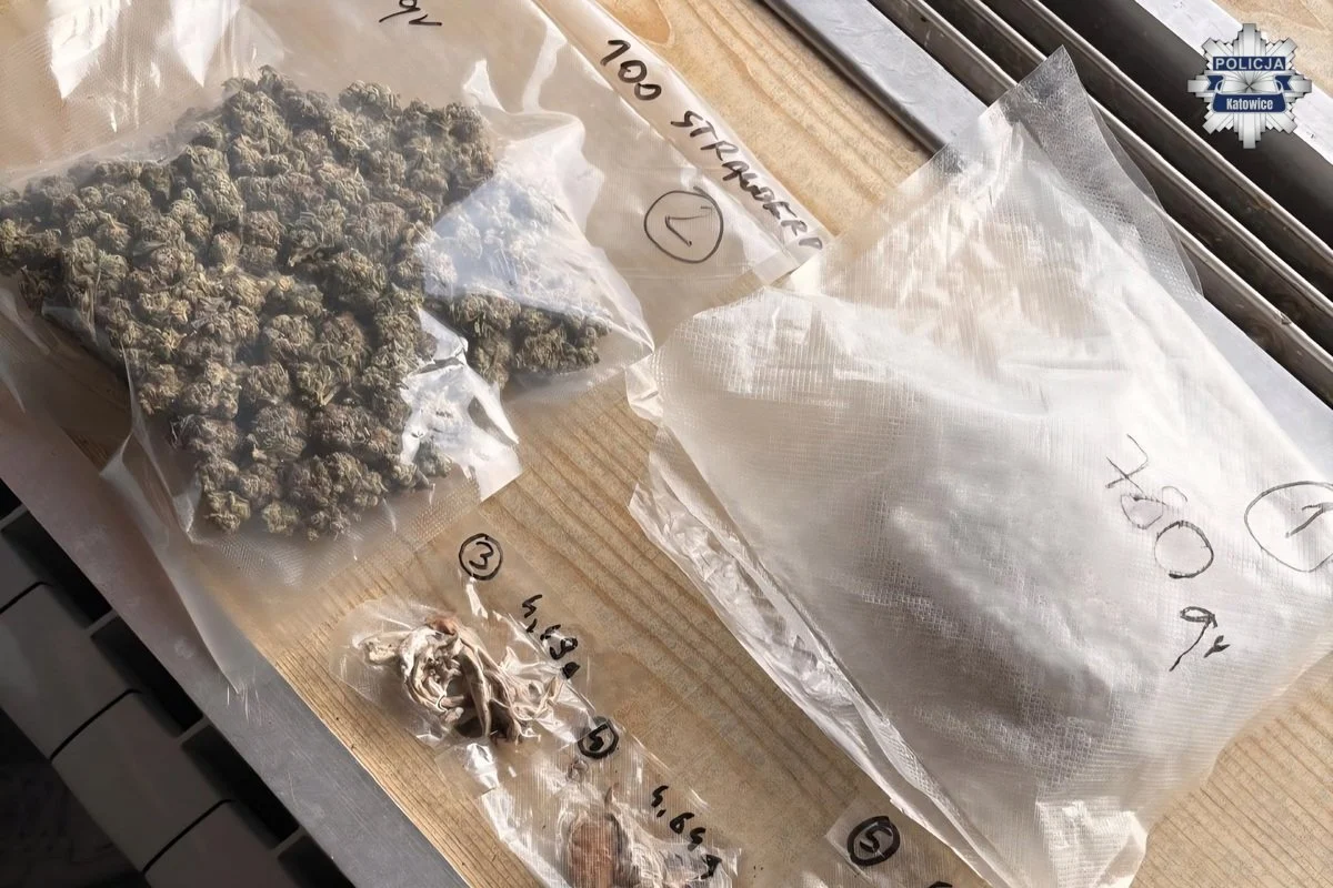 Policyjna akcja w Katowicach. Zabezpieczono blisko kilogram narkotyków