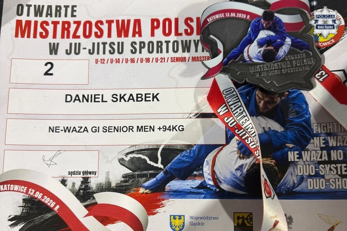 Rudzki policjant wicemistrzem Polski w Ju-Jitsu Sportowym / fot. KMP Ruda Śląska