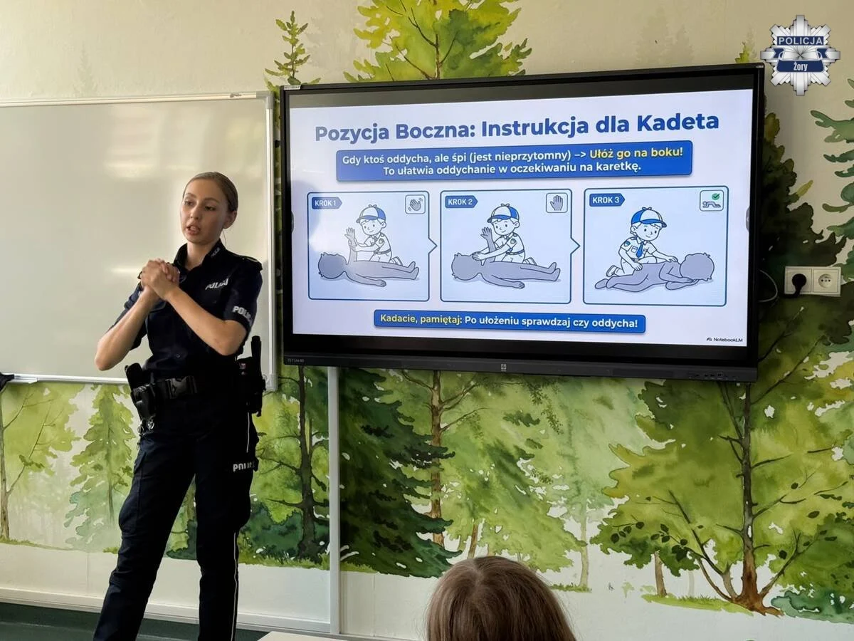 Nauka pierwszej pomocy w Żorach. Dzieci z SP 17 gotowe na wakacje / fot. KMP Żory