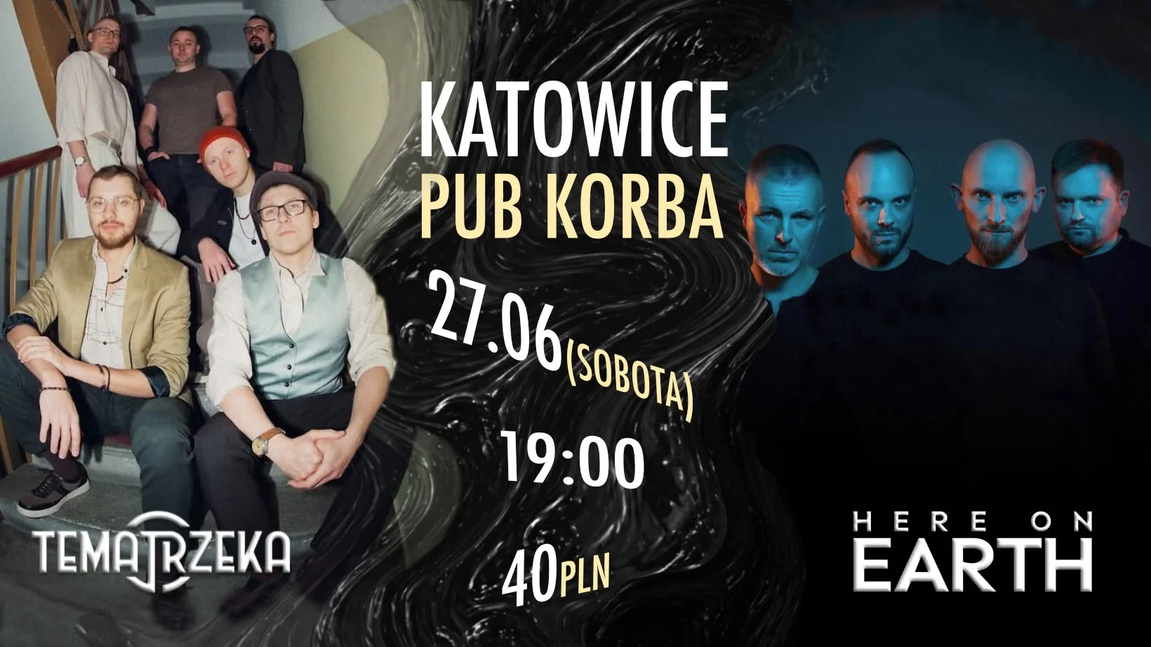 Koncert Temat Rzeka i Here on Earth w Pubie Korba