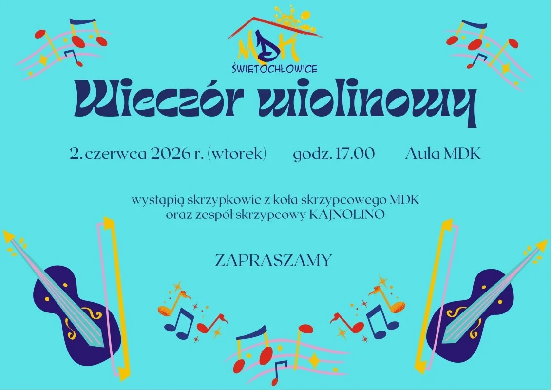 Wieczór wiolinowy w Świętochłowicach. Skrzypkowie wystąpią w MDK