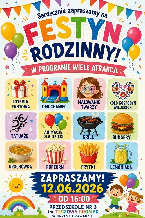 Festyn Rodzinny w Orzeszu-Zawadzie. Przedszkole Tęczowy Promyk zaprasza całe rodziny / fot. UM Orzesze
