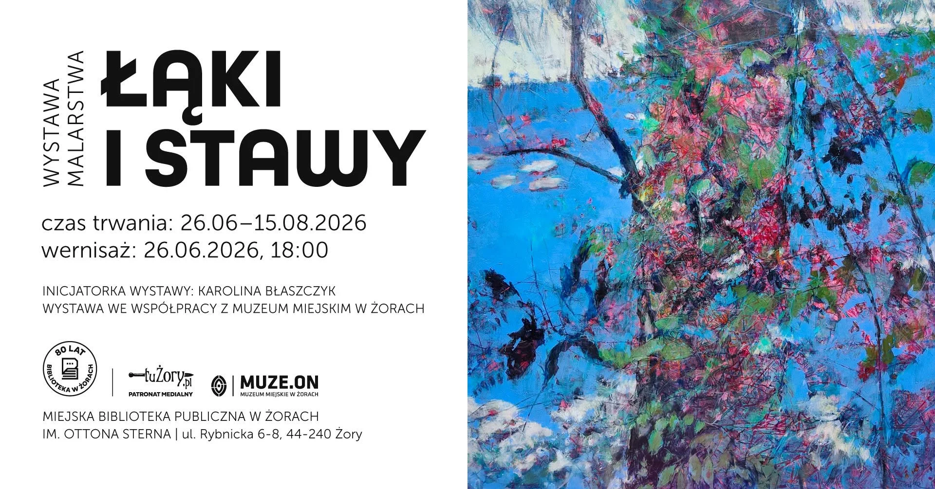 MBP w Żorach zaprasza na wernisaż „Łąki i stawy”. Zobacz prace Ewy Rotter-Płóciennikowej i Jakuba Lesińskiego