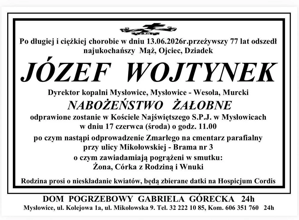 Nie żyje Józef Wojtynek. Przez lata kierował kopalniami w regionie