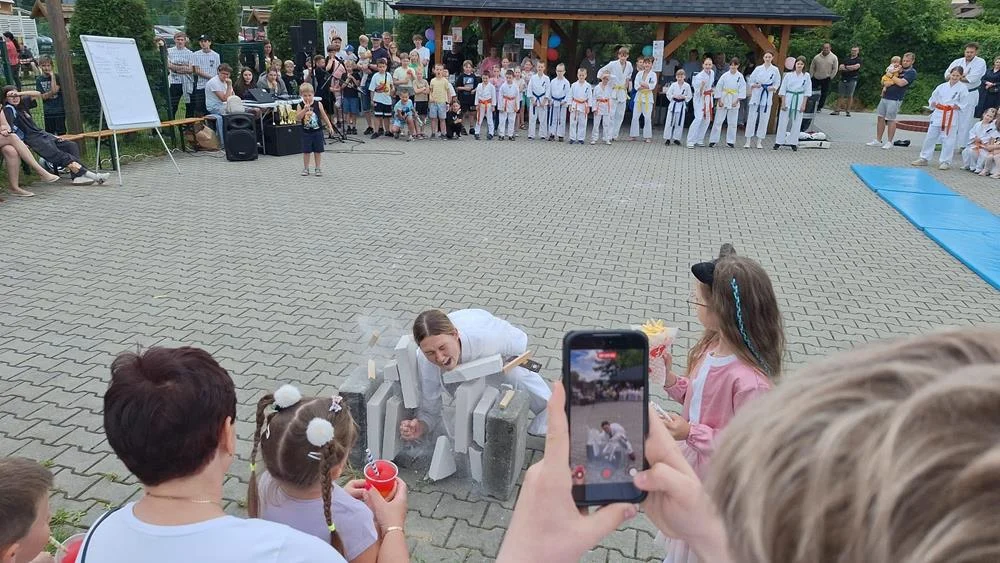 Efektowny pokaz karate na festynie w Szkole Podstawowej nr 5 w Orzeszu