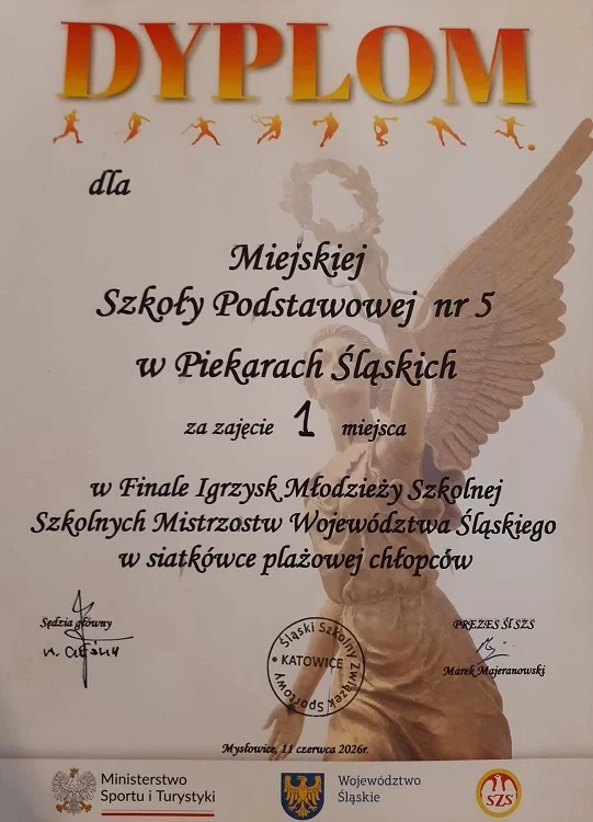Uczniowie MSP nr 5 najlepsi w województwie! Wielki sukces w siatkówce plażowej / fot. UM Piekary Śląskie