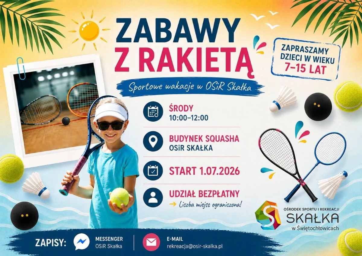 Sportowe wakacje w Świętochłowicach. OSiR Skałka zaprasza dzieci na kort