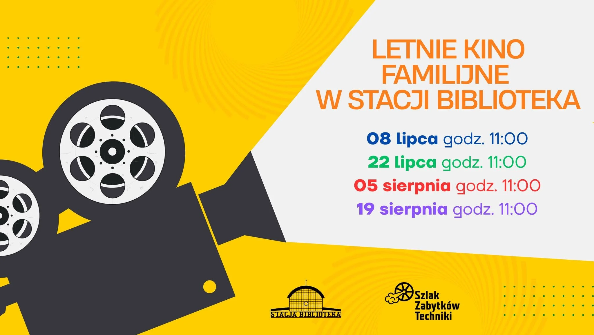 Letnie Kino Familijne w Stacji Biblioteka. Wakacyjne seanse filmowe dla całych rodzin
