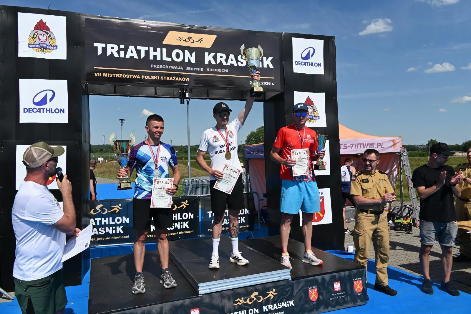Strażak z rudzkiej komendy mistrzem Polski PSP w triathlonie / fot. KM PSP Ruda Śląska