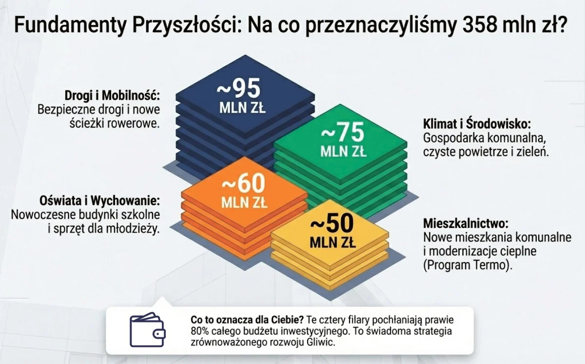 Budżet z nadwyżką, setki milionów na inwestycje. Gliwice podsumowują 2025 rok