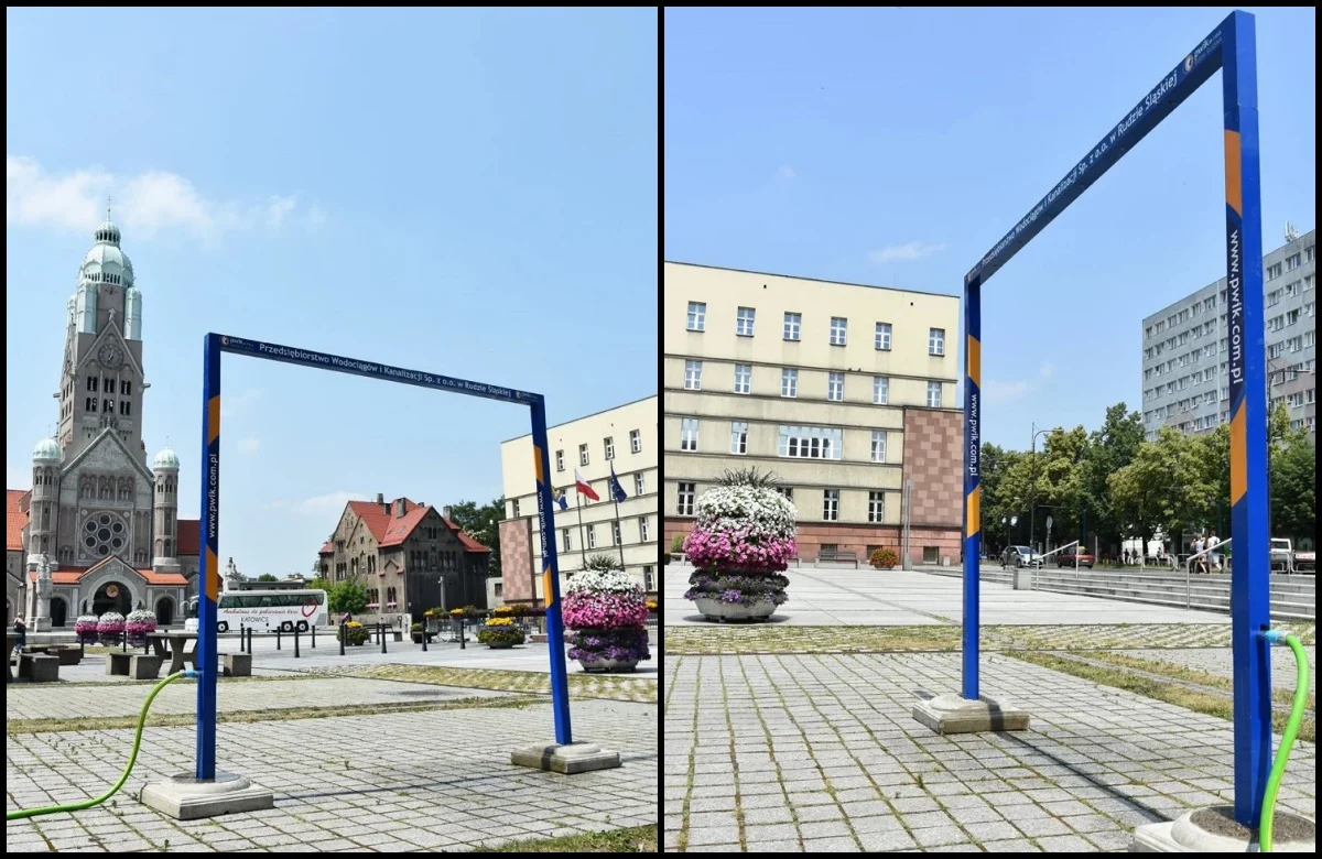 Nadchodzą ekstremalne upały. W Rudzie Śląskiej można skorzystać z kurtyn wodnych